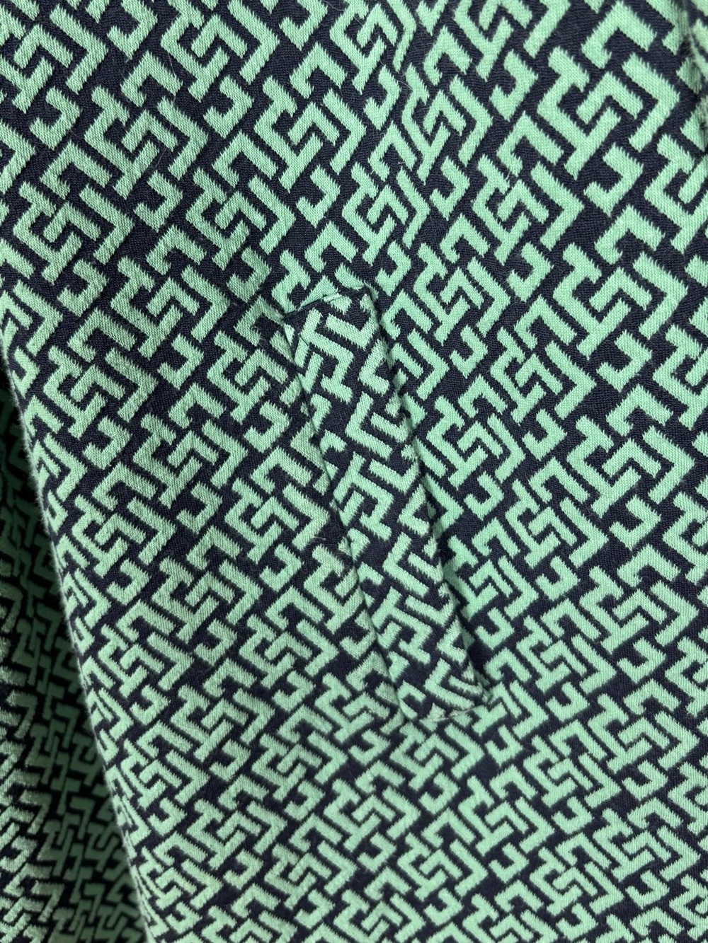 Tyler Boe Kim Cowl Neck Shift Dress Green Small Geometric Pockets Mod Retro - Picture 4 of 7